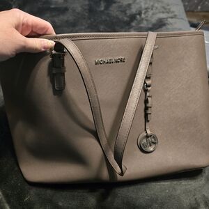Michael Kors Tan Tote Bag with Signature Charm